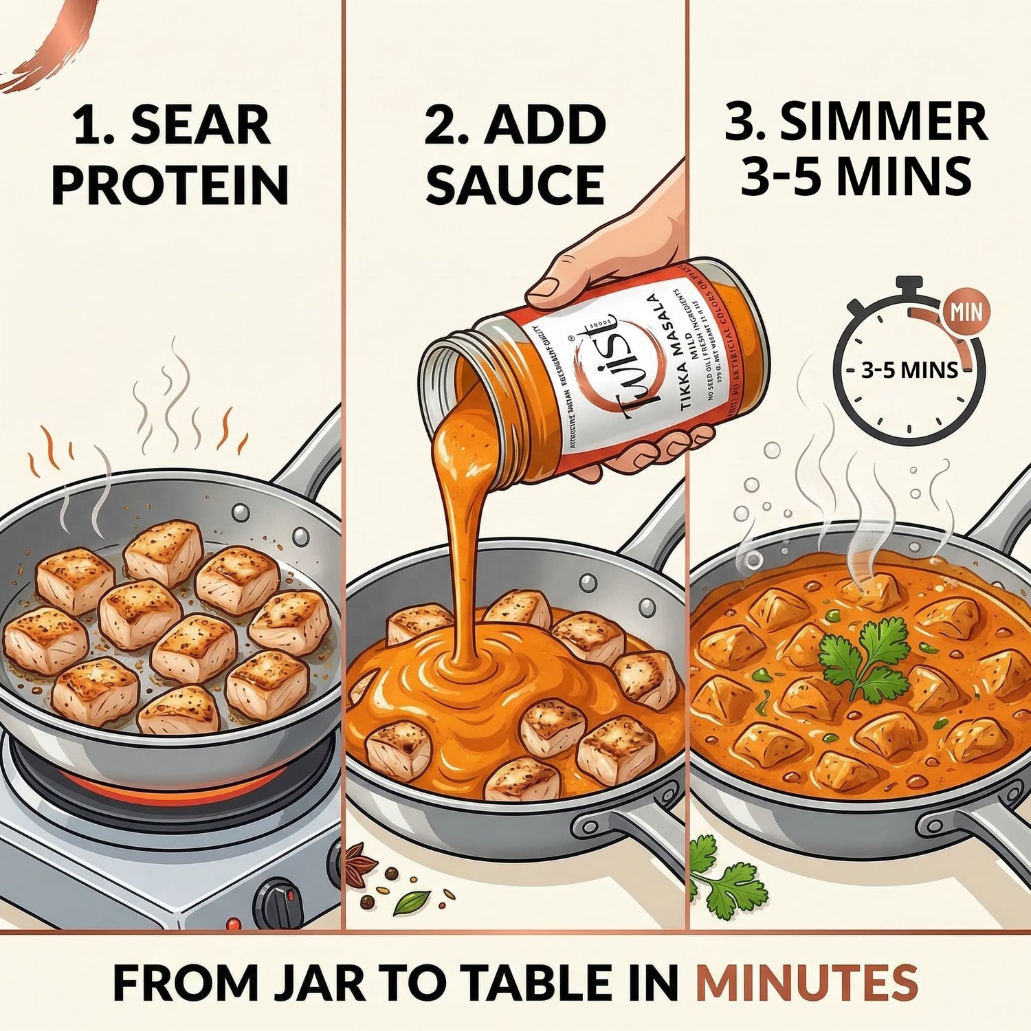 Tikka Masala Indian Curry Simmer Sauce (Mild)